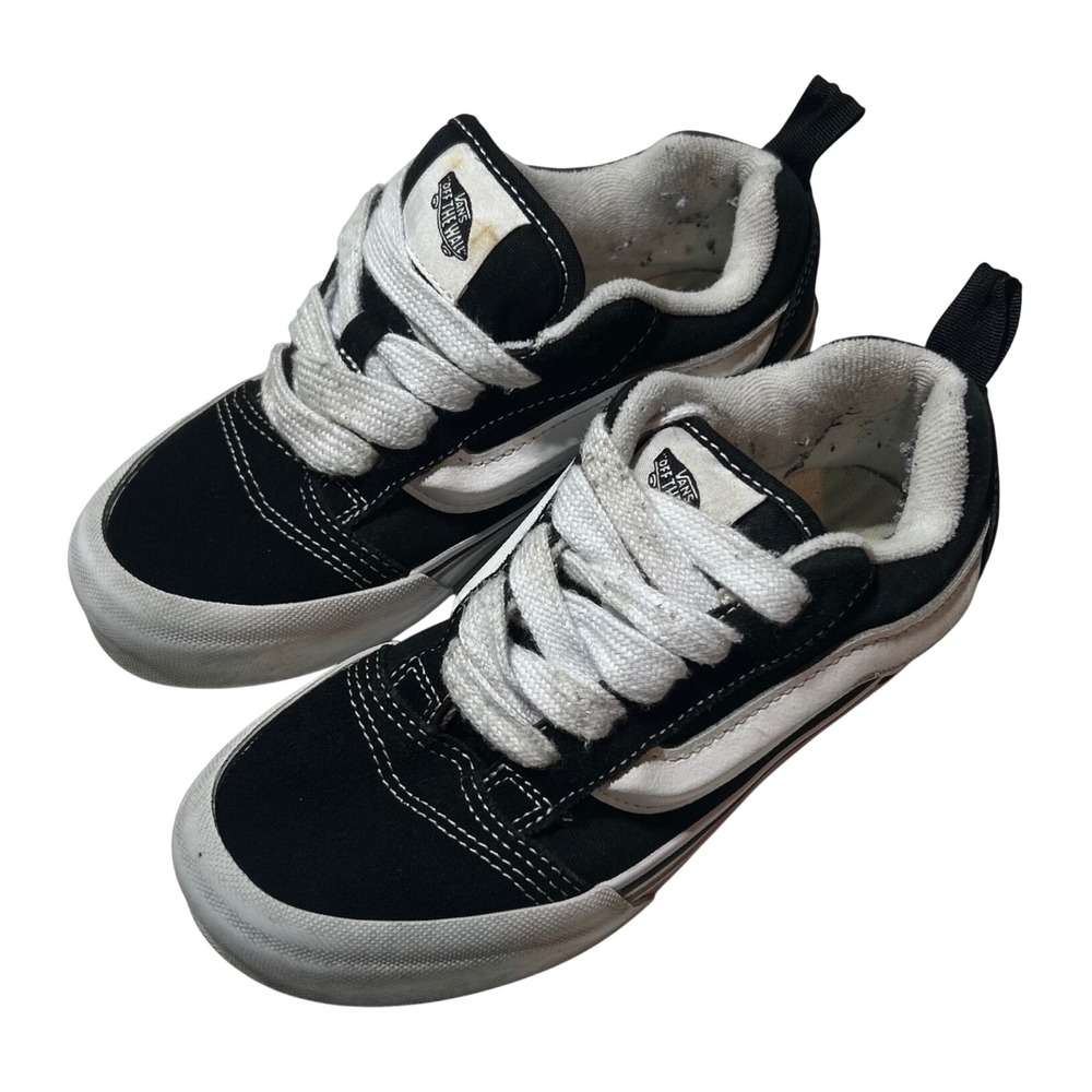 Vans Knu Skool Kids Shoes Black White Chunky Skate Sneakers Size 2.0 Kids
